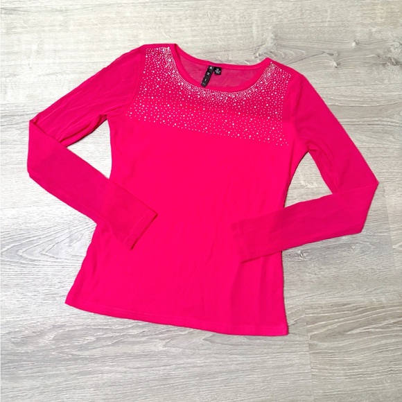 •AZI• HOT PINK GEM TOP - Picture 1 of 6